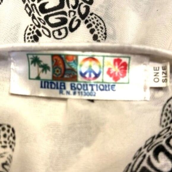 India Boutique Swing Dress One Size Turtle Print Boho Beachwear Festival - Picture 3 of 9